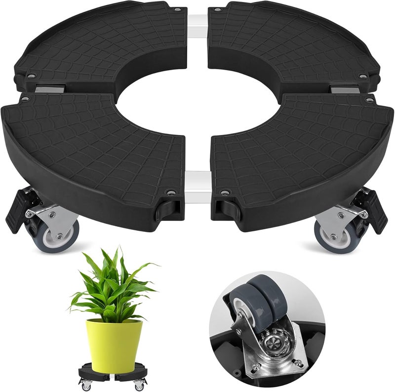 ToLanbbt Plant Caddy Stand with 360° Wheels Adjustable 15-22 Inch Rolling Plant Stand Heavy Duty Large Plant Cart Dolly with Casters 440lbs Capacity for Large Planter, Garden Pot, Flower Pot, Black, 1 Pack - Image 1
